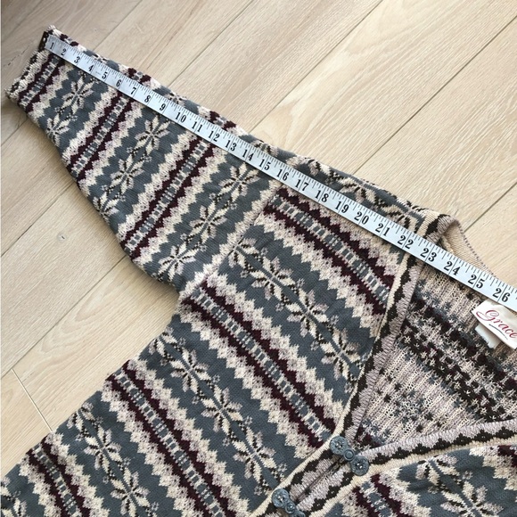 Vintage Grace Nordic Jacquard Clasp Button Cardigan Granny - Picture 8 of 11
